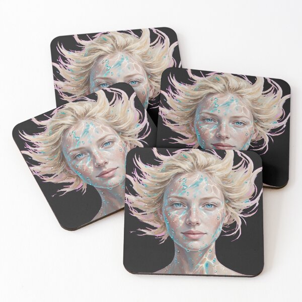 Item preview, Nordic Water Nymph - Blonde Aqua Beauty Portrait designed and sold by Surviving Monday Club.