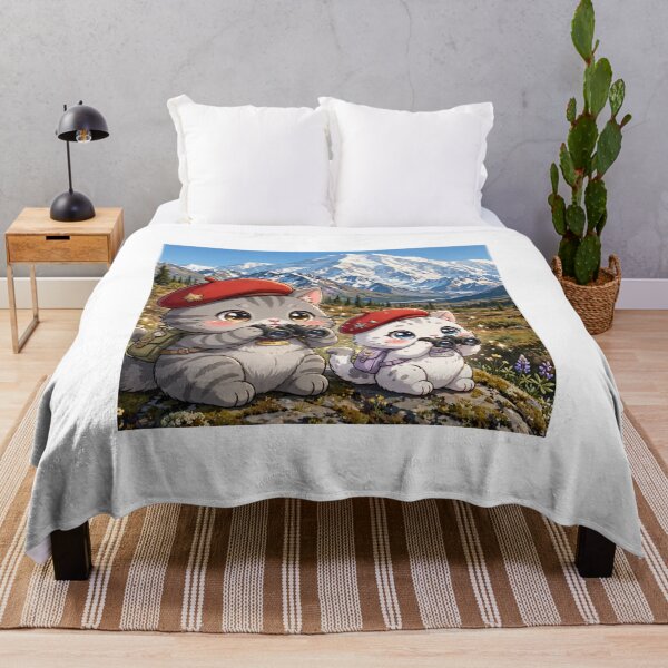 Item preview, Junior and Freda at Mount Denali Alaska - Explorer Cats Hiking designed and sold by MAISON SYLVIE.