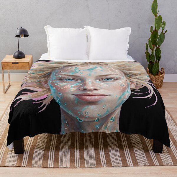 Item preview, Nordic Water Nymph - Blonde Aqua Beauty Portrait designed and sold by Surviving Monday Club.