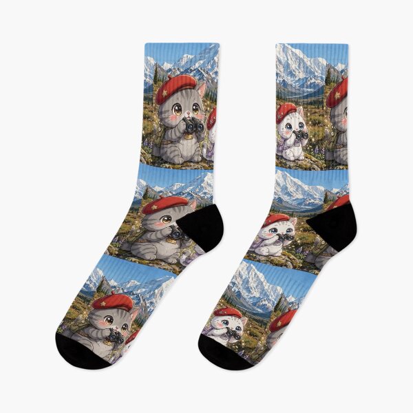 Item preview, Junior and Freda at Mount Denali Alaska - Explorer Cats Hiking  designed and sold by MAISON SYLVIE.