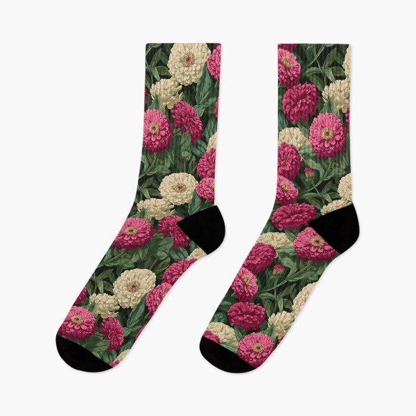 Item preview, Edgy Zinnia Floral  - Birthday Flower Pattern - Christmas Gifts For Boyfriend designed and sold by RoyalStarsPatts.