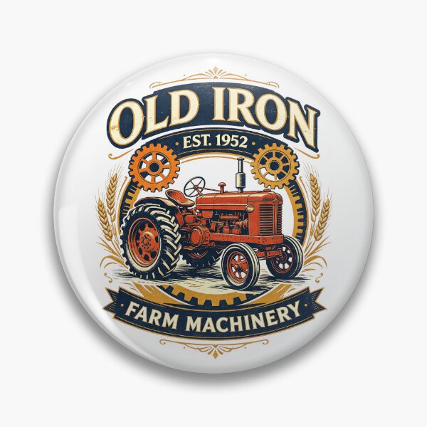 Item preview, Old Iron Farm Machinery Vintage Tractor Emblem designed and sold by Mahilis.