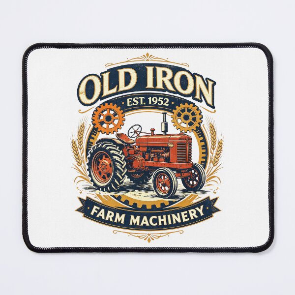 Item preview, Old Iron Farm Machinery Vintage Tractor Emblem designed and sold by Mahilis.