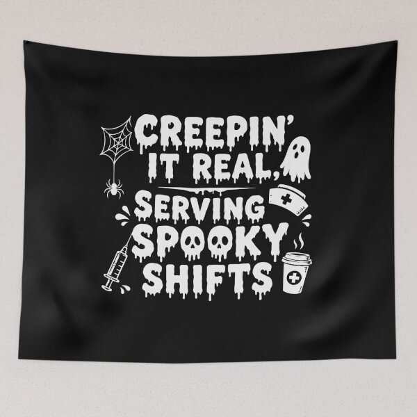 Item preview, NURSE HALLOWEEN creepin’ it real, serving spooky shifts designed and sold by YNELENT.