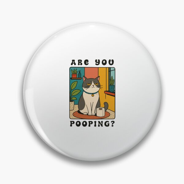 Item preview, Are You Pooping Funny Grumpy Cat Bathroom Sign Retro Graphic designed and sold by The Upside Down.