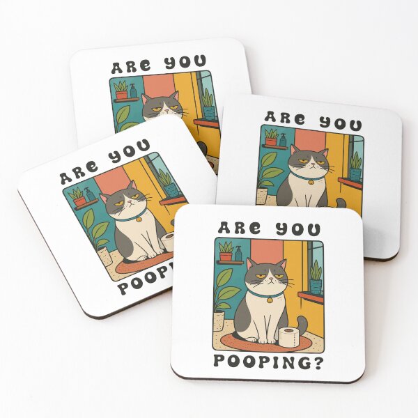 Item preview, Are You Pooping Funny Grumpy Cat Bathroom Sign Retro Graphic designed and sold by The Upside Down.