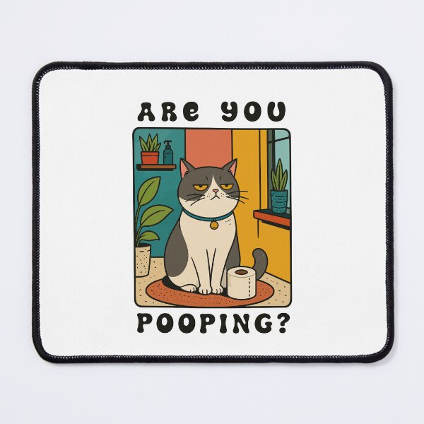 Item preview, Are You Pooping Funny Grumpy Cat Bathroom Sign Retro Graphic designed and sold by The Upside Down.