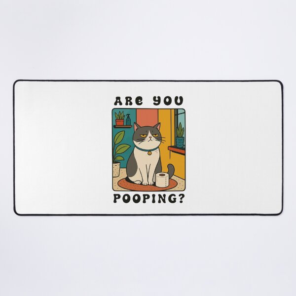 Item preview, Are You Pooping Funny Grumpy Cat Bathroom Sign Retro Graphic designed and sold by The Upside Down.