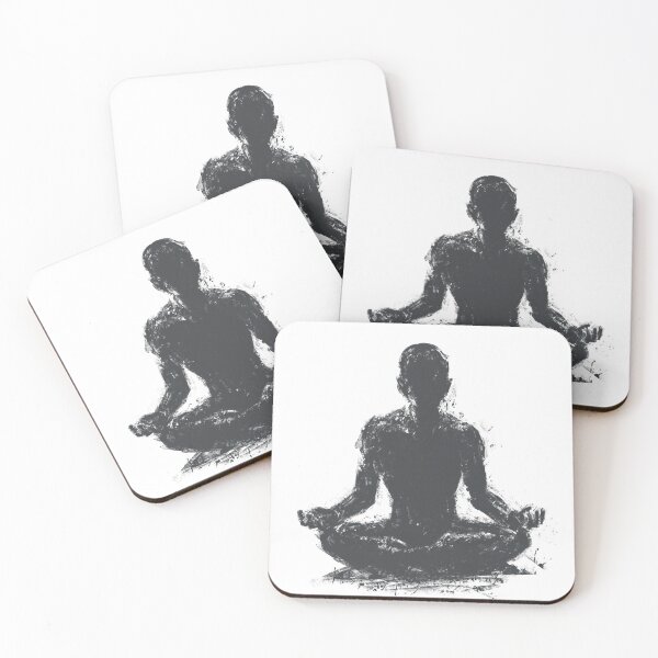Item preview, Meditation Lotus Silhouette Dark Texture Art Poster designed and sold by drTerrens.