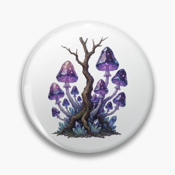 Item preview, Purple Enchanted Mushrooms – Dark Fairycore Forest Sticker designed and sold by AillustriaAK.
