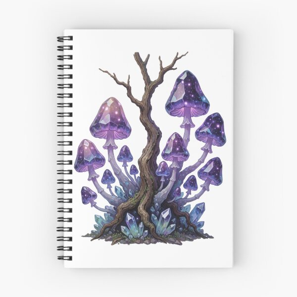 Item preview, Purple Enchanted Mushrooms – Dark Fairycore Forest Sticker designed and sold by AillustriaAK.