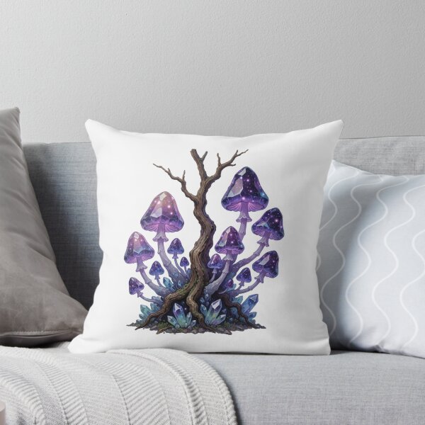 Item preview, Purple Enchanted Mushrooms – Dark Fairycore Forest Sticker designed and sold by AillustriaAK.