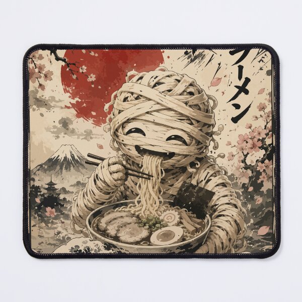 Item preview, Funny Noodle Mummy Ramen Sumie Japanese Vintage designed and sold by TomFrontierArt.
