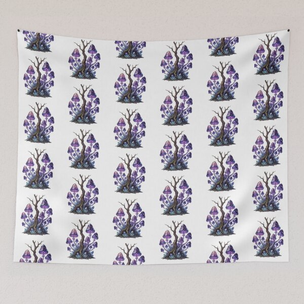 Item preview, Purple Enchanted Mushrooms – Dark Fairycore Forest Sticker designed and sold by AillustriaAK.