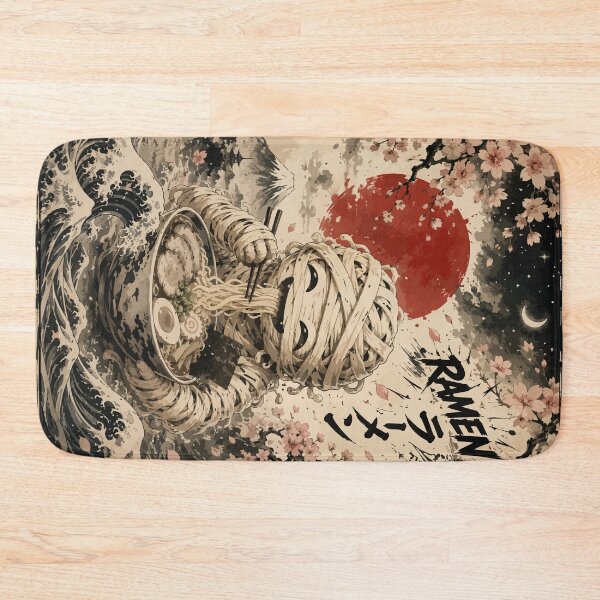 Item preview, Funny Noodle Mummy Ramen Sumie Japanese Vintage designed and sold by TomFrontierArt.