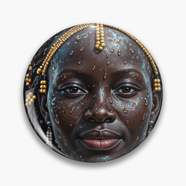 Item preview, African Water Goddess - Tribal Beaded Beauty Portrait designed and sold by Surviving Monday Club.
