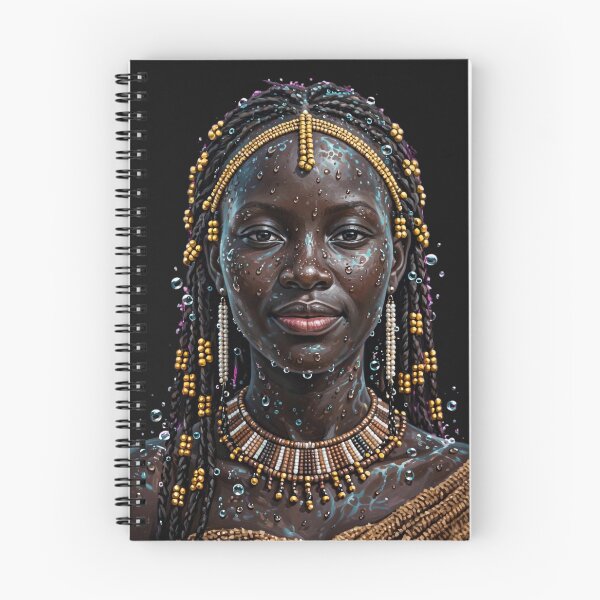 Item preview, African Water Goddess - Tribal Beaded Beauty Portrait designed and sold by Surviving Monday Club.