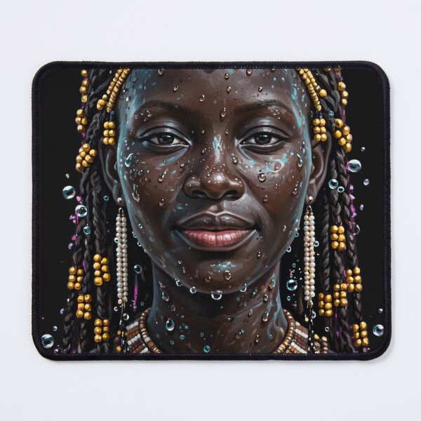 Item preview, African Water Goddess - Tribal Beaded Beauty Portrait designed and sold by Surviving Monday Club.