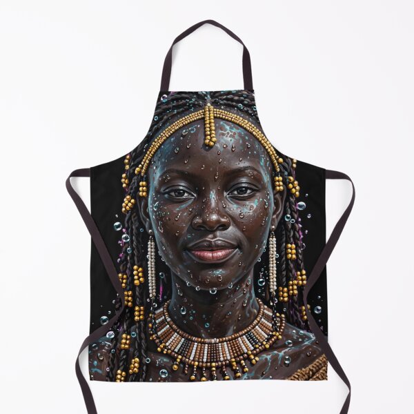Item preview, African Water Goddess - Tribal Beaded Beauty Portrait designed and sold by Surviving Monday Club.