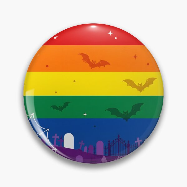 Item preview, Spooky LGBTQ Rainbow Pride Flag Halloween Graveyard Bats Aesthetic designed and sold by Travelslightly.