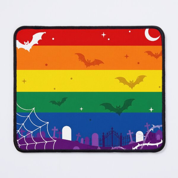 Item preview, Spooky LGBTQ Rainbow Pride Flag Halloween Graveyard Bats Aesthetic designed and sold by Travelslightly.