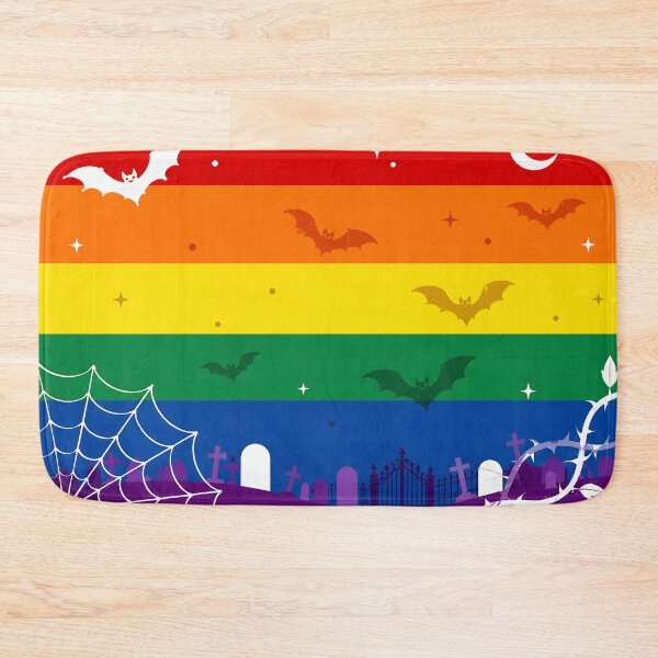 Item preview, Spooky LGBTQ Rainbow Pride Flag Halloween Graveyard Bats Aesthetic designed and sold by Travelslightly.