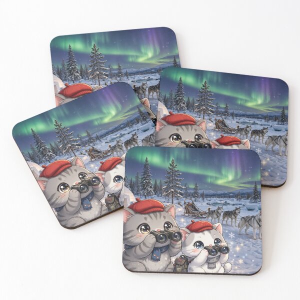 Item preview, Junior and Freda Iditarod Alaska - Cute Cats Watching Dog Sled designed and sold by MAISON SYLVIE.
