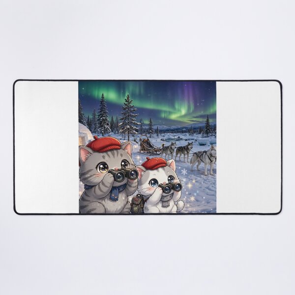 Item preview, Junior and Freda Iditarod Alaska - Cute Cats Watching Dog Sled designed and sold by MAISON SYLVIE.