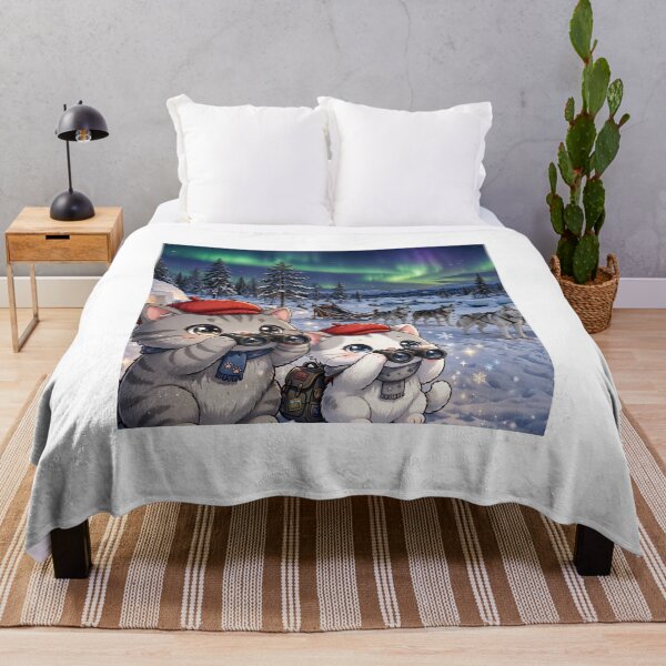 Item preview, Junior and Freda Iditarod Alaska - Cute Cats Watching Dog Sled designed and sold by MAISON SYLVIE.