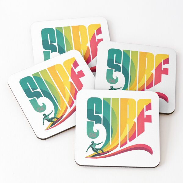 Item preview, Retro Surfer Colorful Rainbow Wave Vertical Typography Summer Graphic designed and sold by DesignArtist.ia.