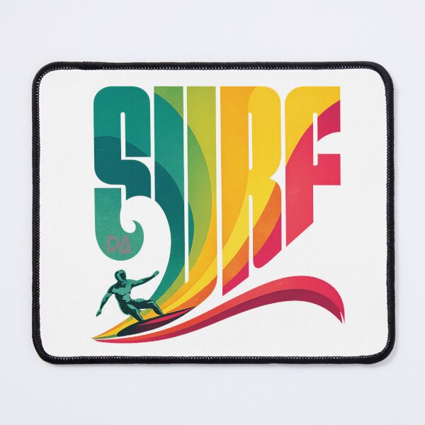 Item preview, Retro Surfer Colorful Rainbow Wave Vertical Typography Summer Graphic designed and sold by DesignArtist.ia.