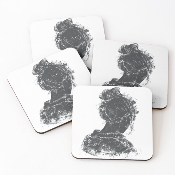 Item preview, Woman Portrait Silhouette Textured Dark Aesthetic Poster designed and sold by drTerrens.