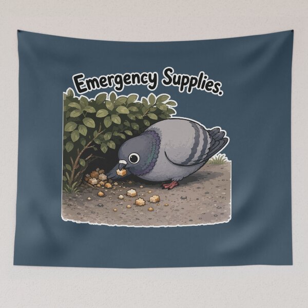 Item preview, Funny Pigeon Emergency Bread Stash Sticker designed and sold by SimplePoDesign.
