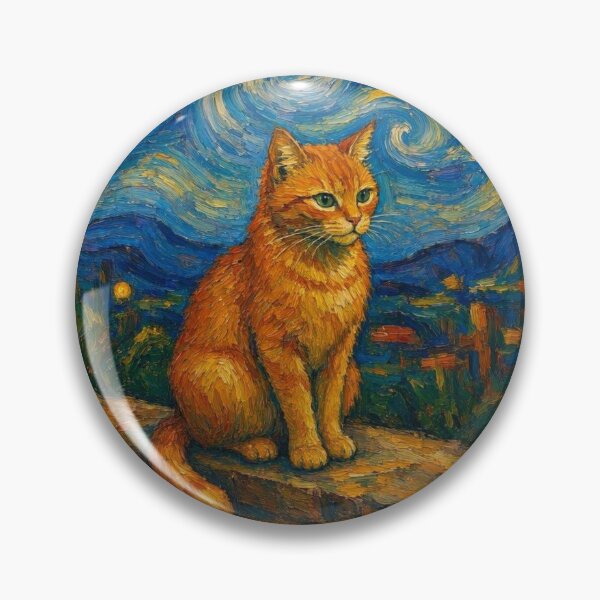 Item preview, Ginger Cat Van Gogh style designed and sold by peppa black.
