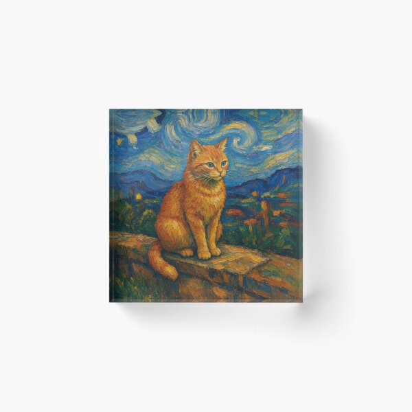 Item preview, Ginger Cat Van Gogh style designed and sold by peppa black.