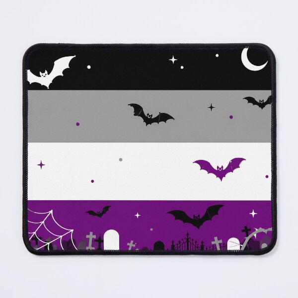 Item preview, Spooky Asexual Pride Flag Halloween Graveyard Bats Aesthetic designed and sold by Travelslightly.