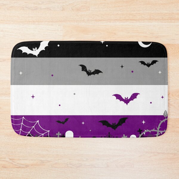 Item preview, Spooky Asexual Pride Flag Halloween Graveyard Bats Aesthetic designed and sold by Travelslightly.