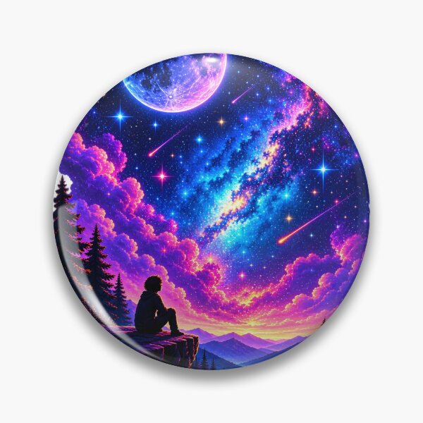 Item preview, Dreamy Galaxy Night Under a Cosmic Moon designed and sold by TinyWeird.