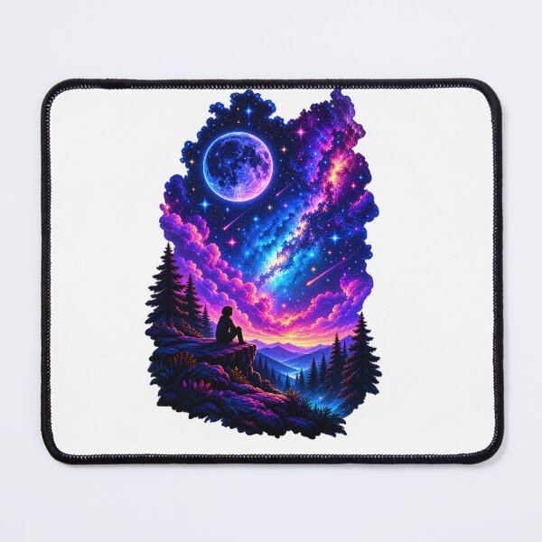 Item preview, Dreamy Galaxy Night Under a Cosmic Moon designed and sold by TinyWeird.