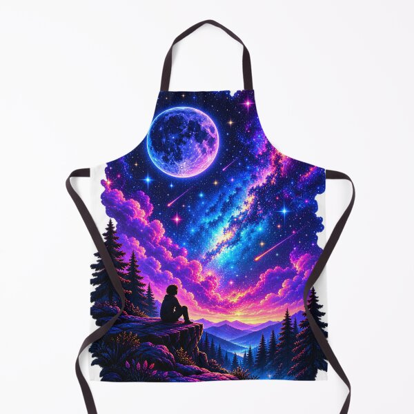 Item preview, Dreamy Galaxy Night Under a Cosmic Moon designed and sold by TinyWeird.