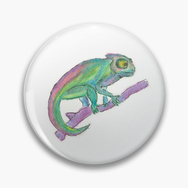 Item preview, Rainbow Chameleon - Watercolor Reptile Art Hand Painted designed and sold by SugarMoonDrop.