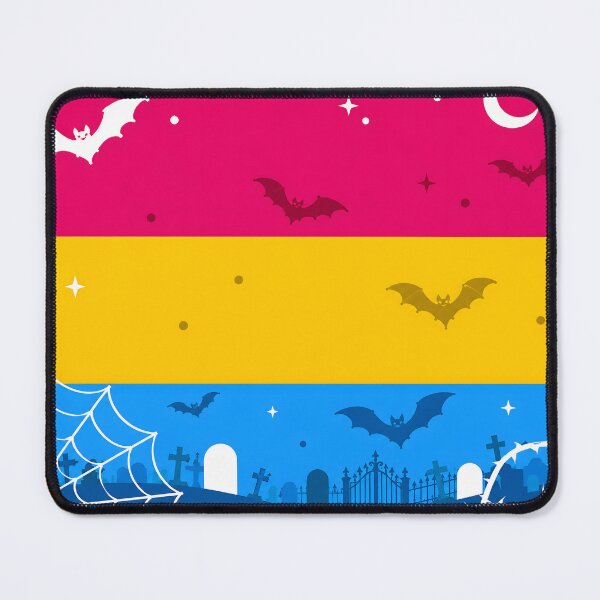 Item preview, Spooky Pansexual Pride Flag Halloween Graveyard Bats Aesthetic designed and sold by Travelslightly.