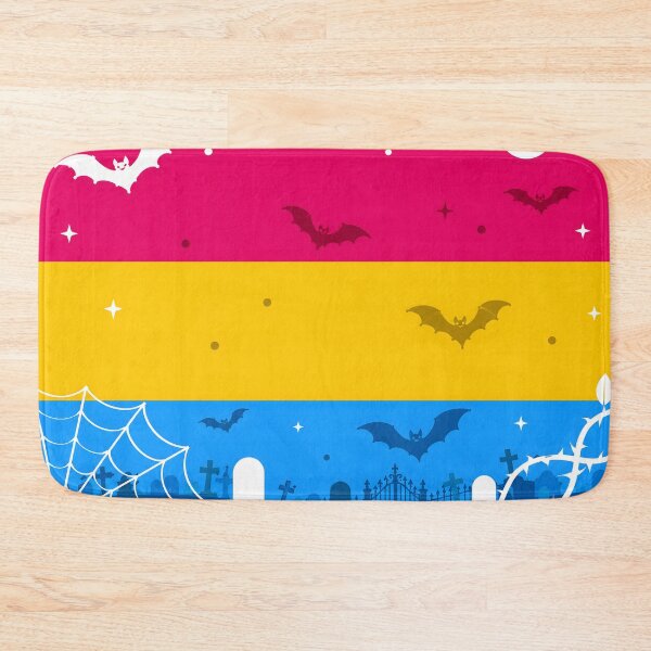 Item preview, Spooky Pansexual Pride Flag Halloween Graveyard Bats Aesthetic designed and sold by Travelslightly.