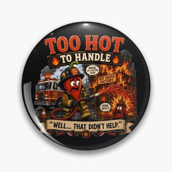 Item preview, Chili Firefighter – Too Hot to Handle Funny Spicy Food Pun designed and sold by Snackwear Apparel.