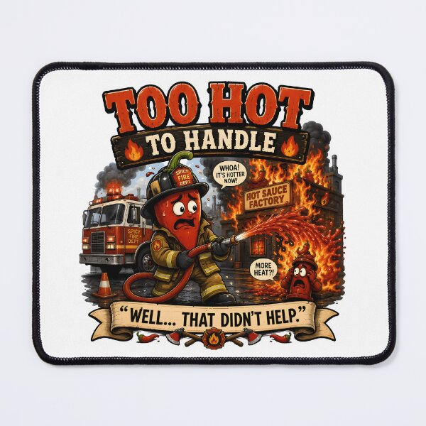 Item preview, Chili Firefighter – Too Hot to Handle Funny Spicy Food Pun designed and sold by Snackwear Apparel.
