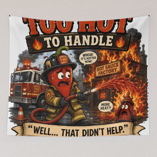 Item preview, Chili Firefighter – Too Hot to Handle Funny Spicy Food Pun designed and sold by Snackwear Apparel.