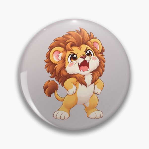 Item preview, Cute Roaring Lion with Fierce Funny Expression designed and sold by zan-mf.