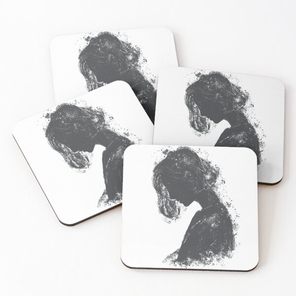 Item preview, Pensive Woman Silhouette Dark Textured Aesthetic Poster designed and sold by drTerrens.