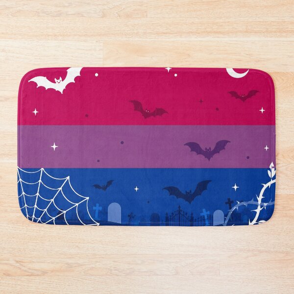 Item preview, Spooky Bisexual Pride Flag Halloween Graveyard Bats Aesthetic designed and sold by Travelslightly.