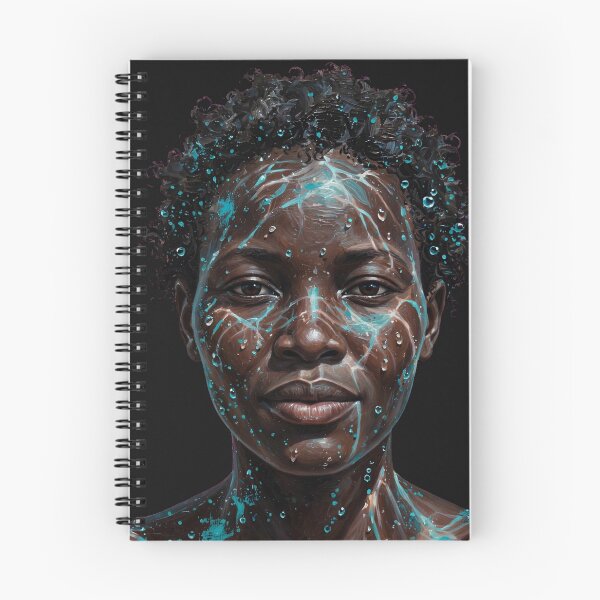 Item preview, Zulu Water Woman - African Aqua Portrait with Turquoise Droplets designed and sold by Surviving Monday Club.